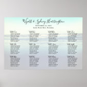 Ocean Waves Beach Background Table Seining Chart Poster (Voorkant)