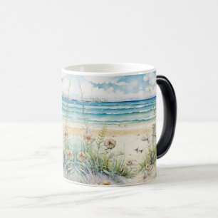 Ocean Waves & Beach Blooms Art Painting Magische Mok