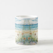 Ocean Waves & Beach Blooms Art Painting Magische Mok (Center)