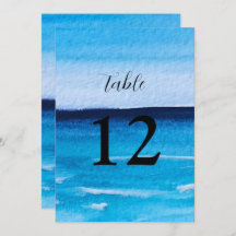 Ocean Waves Beach Destination Blue Table Nummers