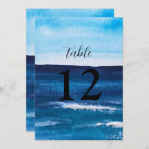 Ocean Waves Beach Destination Blue Table Nummers