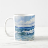 Ocean Waves Beach House Esthetisch Koffiemok (Links)