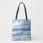 Ocean Waves Beach House Esthetisch Tote Bag (Voorkant)
