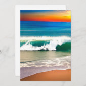 Ocean Waves Beach op Sunset  Beach Bedankkaart (Voorkant / Achterkant)