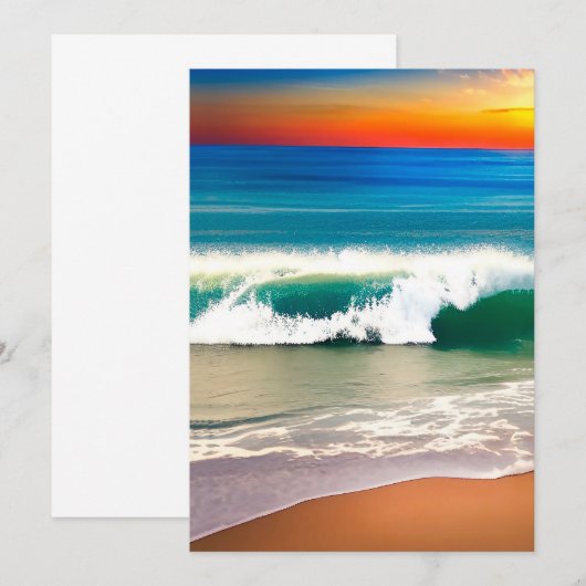 Ocean Waves Beach op Sunset Beach Bedankkaart (Voorkant / Achterkant)