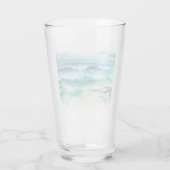 Ocean Waves Beach Waterverf schilderij Glas (Achterkant)