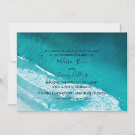 Ocean Waves Beach Wedding Invitation Kaart