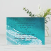 Ocean Waves Beach Wedding Invitation Kaart
