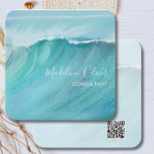 Ocean Waves Beach Zee Reizen QR Code Modern