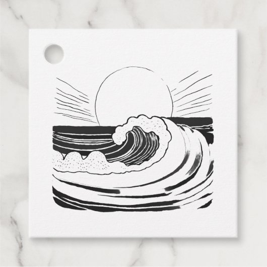 Ocean Waves Bedankjes Labels (Voorkant)