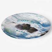 Ocean Waves Birthday Paper Plate Papieren Bordje (Gekanteld)