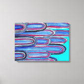 Ocean Waves blauw patroonpatroon Canvas Afdruk (Voorkant)