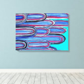 Ocean Waves blauw patroonpatroon Canvas Afdruk (Insitu (Houten vloer))