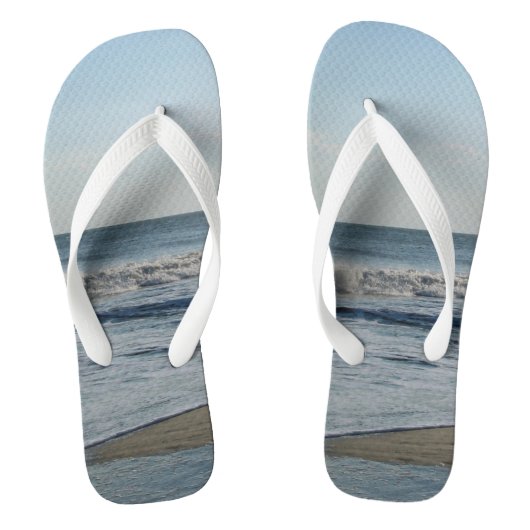 Ocean Waves Blue Sky Beach Zand Teenslippers (Voetbed)