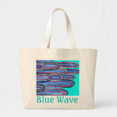 Ocean Waves "Blue Wave" aqua blue art Grote Tote Bag (Voorkant)