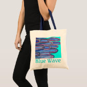 Ocean Waves "Blue Wave" aqua blue art Tote Bag (Voorkant (product))