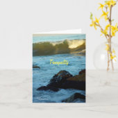 Ocean waves boulders Note Cards Kaart (Gele Bloem)