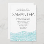 Ocean Waves Bridal of Baby shower Invite Kaart (Voorkant / Achterkant)