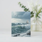 Ocean Waves Briefkaart (Staand voorkant)