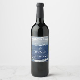 Ocean Waves Bruiloft Dank u Wijn Etiket