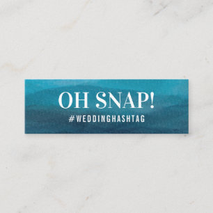 Ocean Waves Bruiloft Hashtag Mini Behuizing Kaart Mini Visitekaartje