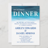 Ocean Waves Bruiloft Verloving Diner Uitnodiging (Voorkant)