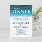 Ocean Waves Bruiloft Verloving Diner Uitnodiging (Staand voorkant)