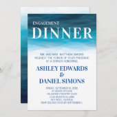 Ocean Waves Bruiloft Verloving Diner Uitnodiging (Voorkant / Achterkant)