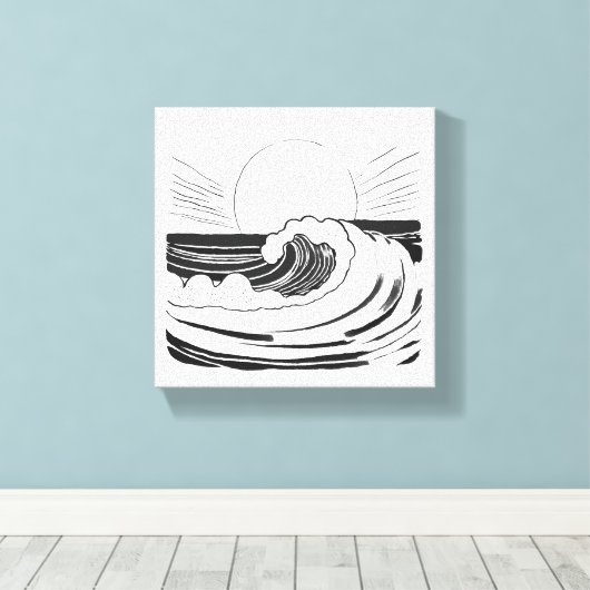 Ocean Waves Canvas Afdruk (Insitu (Houten vloer))