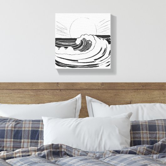 Ocean Waves Canvas Afdruk (Insitu (Slaapkamer))
