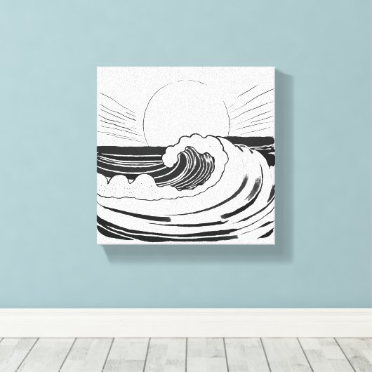 Ocean Waves Canvas Afdruk (Insitu (Houten vloer))