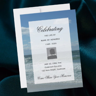 Ocean Waves Celebration of Life-uitnodiging Kaart