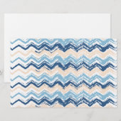Ocean Waves Chevron Briefpapier (Voorkant / Achterkant)