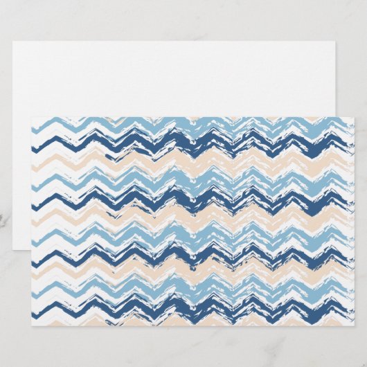 Ocean Waves Chevron Briefpapier (Voorkant / Achterkant)