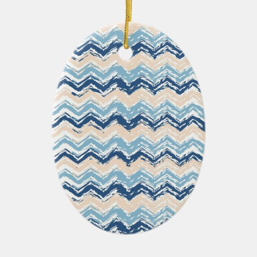 Ocean Waves Chevron Keramisch Ornament (Voorkant)