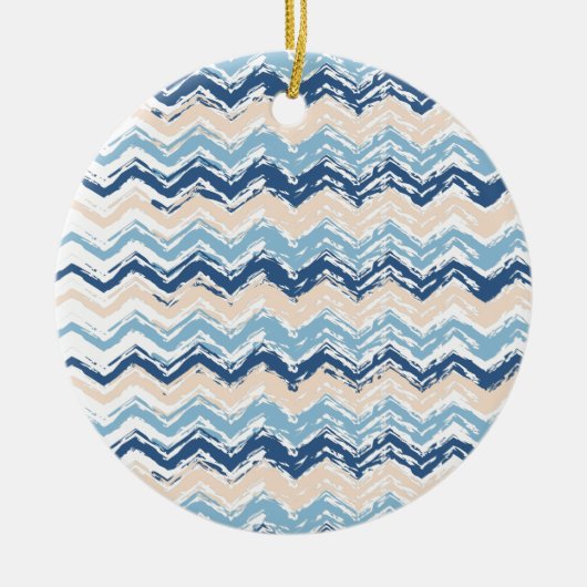 Ocean Waves Chevron Keramisch Ornament (Voorkant)