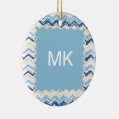 Ocean Waves Chevron Keramisch Ornament (Rechts)
