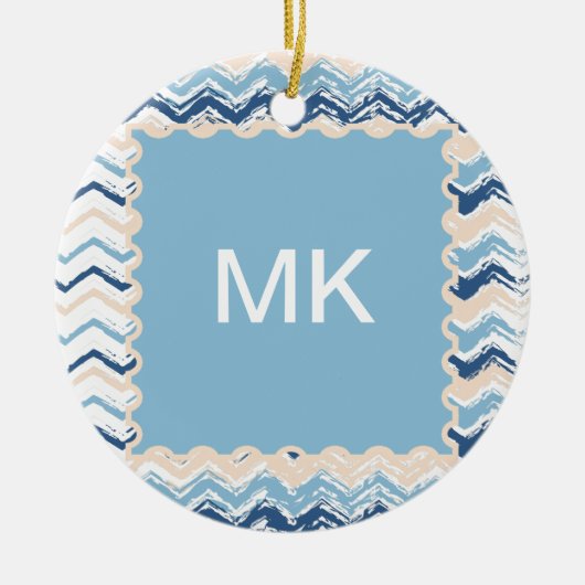 Ocean Waves Chevron Keramisch Ornament (Voorkant)