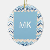 Ocean Waves Chevron Keramisch Ornament (Links)
