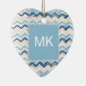 Ocean Waves Chevron Keramisch Ornament (Rechts)