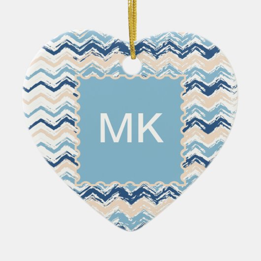Ocean Waves Chevron Keramisch Ornament (Voorkant)