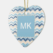 Ocean Waves Chevron Keramisch Ornament (Links)