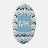 Ocean Waves Chevron Keramisch Ornament (Rechts)