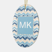 Ocean Waves Chevron Keramisch Ornament (Links)