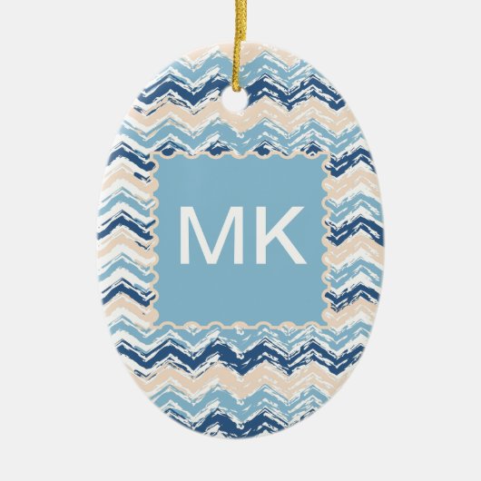 Ocean Waves Chevron Keramisch Ornament (Voorkant)