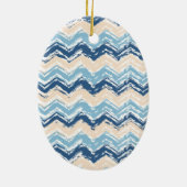 Ocean Waves Chevron Keramisch Ornament (Achterkant)