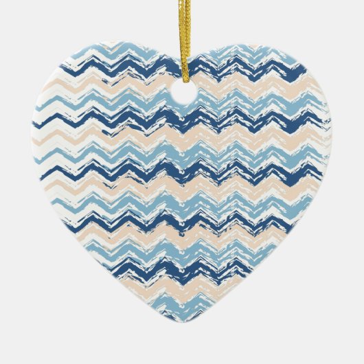 Ocean Waves Chevron Keramisch Ornament (Voorkant)