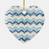 Ocean Waves Chevron Keramisch Ornament (Achterkant)
