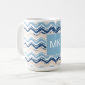 Ocean Waves Chevron Koffiemok (Voorkant links)