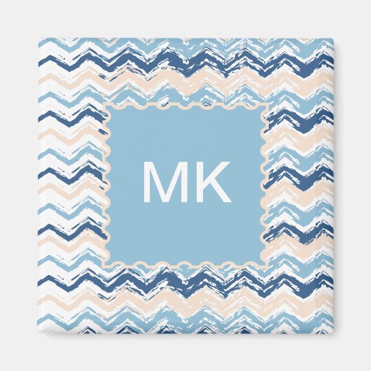 Ocean Waves Chevron Magneet (Voorkant)